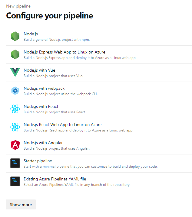 Azure Configure Pipeline Node